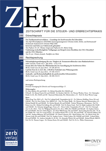  Zeitschrift für die Steuer- und Erbrechtspraxis (ZErb)