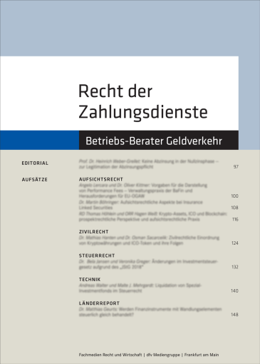  Recht der Zahlungsdienste (RdZ)